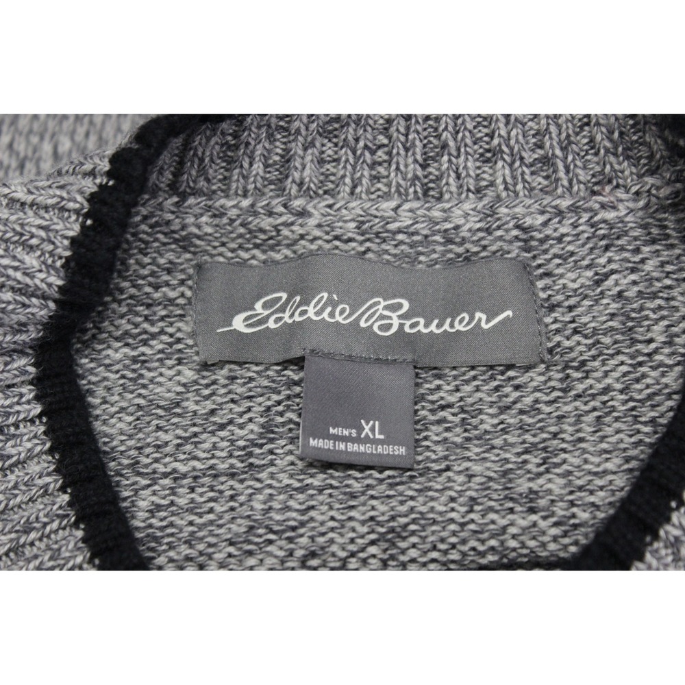 Eddie Bauer Crew Neck Sweater Men's XL Heather Gray Tight Knit Casual - Picture 6 of 11